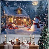 cheap Christmas Tapestry Hanging-Christmas Decorations Snowman Gifts Hanging Tapestry Xmas Wall Art Large Tapestry Mural Decor Photograph Backdrop Blanket Curtain Home Bedroom Living Room Decoration