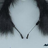 abordables Accessoires de coiffure-oreilles de chat chauve-souris en fausse fourrure bandeaux mignon déguisement d&#039;halloween cosplay costume fait à la main animal oreilles en fourrure cerceau de cheveux femmes
