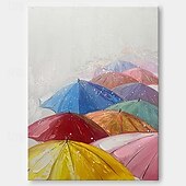 preiswerte Stillleben-Gemälde-handgemachtes buntes Regenschirm-Ölgemälde, großes handgemaltes Regenschirm-Ölgemälde, Wand, modernes abstraktes Landschaftsgemälde, Leinwand, Regenschirm-Gemälde, Heimdekoration, Dekor, Landschaftsgemälde