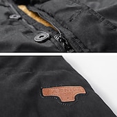 baratos Blusões e Parkas para Homem-Homens Jaqueta de Inverno Casaco de lã Jaqueta casual Diário Férias Térmico / Quente Bolsos Tosão Outono &amp; inverno Tecido Moda Roupa de rua Com Capuz Padrão Preto Azul Royal cáqui Verde Tropa Casaco