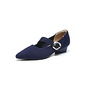 ieftine Block Heels-pantofi de damă din tricot Mary Jane cu curea cu cataramă – pantofi confortabili și eleganti cu toc joasă pentru ținute casual sau de birou