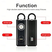 cheap Security Sensors &amp; Alarms-Pull Pin Self-Defense Emergency Security Personal Alarm 130dB Sound Rechargeable Anti-lost Work With Apple Find My