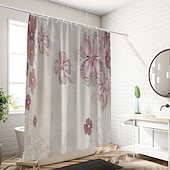 お買い得  シャワーカーテン-フック付きシャワーカーテン180cm*180cm(70"*70")ポリエステル洗濯可能防水パターンバスルームバスタブデコジュエリーフラワー