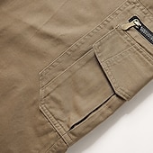economico Pantaloni cargo-Per uomo Pantaloni cargo Pantaloni Bottoni Multi tasca Liscio Indossabile Esterno Giornaliero Campeggio e hiking Di tendenza Classico Nero Giallo