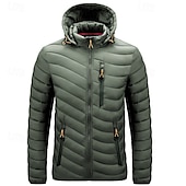 baratos Jaquetas sopradoras-Homens Casaco acolchoado Jaqueta Puffer Casaco de inverno Puffer Inverno Ao ar livre Isolado Empacotável Leve Capa Destacável Casacos Jaqueta Puffer Leve Casaco Puffy Zip Completo Pesca Alpinismo