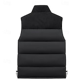 abordables Gilets-Homme Doudoune Sans Manche Gilet matelassé Gilet du quotidien Rendez-vous Vacances Mode Décontractées Automne hiver Patchwork Poche Polyester Chaud Confortable Plein Poche fermeture Éclair Mao