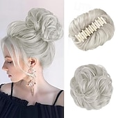 economico Chignon-Chignon Chignon Con clip Capelli sintetici Pezzo di capelli Estensione capelli Ondulato Feste Giornaliero Da tutti i giorni Rosso Marrone Grigio