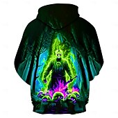 billige Hettegensere-Morder Jason Voorhees Hattetrøje Pullover Halloween 3D Graphic Til Par Herre Dame Voksne Halloween Karneval Maskerade 3D-utskrift Fest Fritid / hverdag