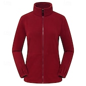 halpa Softshell-, fleece- ja vaellustakit-Naisten Fleecetakki Talvi ulko- Pidä lämpimänä Fleece-vuori Fleecetakit Kokovetoketju Kiipeily Telttailu / Retkely / Luolailu Matkailu Vaalea khaki Musta Keltainen Pinkki Punainen