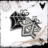 economico Accessori per acconciature-bandane all&#039;uncinetto per donna ragnatela teschio sciarpa all&#039;uncinetto fascia nera all&#039;uncinetto sciarpa lavorata a maglia per Halloween
