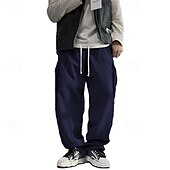 cheap Cargo Pants-Men's Cargo Pants Corduroy Pants Trousers Straight Leg Sweatpants Elastic Waist Drawstring Multi Pocket Plain Wearable Outdoor Daily Camping &amp; Hiking Fashion Classic Black Army Green