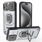 cheap iPhone Cases-Phone Case For iPhone 16 Pro Max iPhone 15 Pro Max iPhone 14 Pro Max iPhone 13 Pro Max Back Cover Ring Holder Shockproof TPU PC Metal