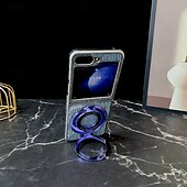 Недорогие Чехлы для Samsung-телефон Кейс для Назначение Z-сгиб 6 Z Flip 5 Z Flip 4 Z Flip 3 Кейс на заднюю панель со стендом Блеск Блеск Блестящий Защита от удара Ретро ТПУ Покрытие