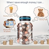 abordables Suministros para la fiesta-Alcancía digital para contar dinero con capacidad para 800 monedas, perfecta para niños, funciona con pilas (no incluidas), se adapta a todas las monedas de EE. UU. Regalo para Halloween, Acción de