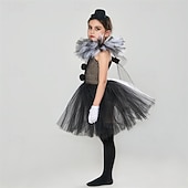 halpa Tyttöjen Halloween-asut-Lapset Tyttöjen Mekko Cosplay mekko Cosplay Custom Yhtenäinen väri Värikäs Hihaton Suoritus Juhla Halloween juhla Silmukka Tilkkutäkki Vintage Goottityyli Halloween Custom Polyesteri Polvipituinen A