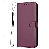Недорогие Чехлы для Samsung-телефон Кейс для Назначение S24 Ultra S24 Plus S24 S24 Ultra Plus S24 ФЭ S23 S22 S21 S20 Ultra Plus FE S25 Ультра Кейс на заднюю панель со стендом Магнитный с ремешком на запястье Ретро Кожа PU