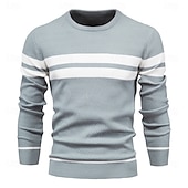 voordelige pullover voor heren-nieuwe herfsttrui herentrui o-hals patchwork lange mouw warme slanke truien heren casual mode trui herenkleding