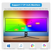 お買い得  スマートライト-スマート モニター バックライト ストリップ、RGBIC アドレス指定可能なドリーム カラー LED ストリップ ライトは、コンピューターとテレビの画面表示と同期します。カラフルな e スポーツ アンビエント照明、ゲーム体験を向上させる 30 個の LED ビーズ/メートル