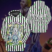 cheap Cartoon &amp; Movie Character Graphic-Beetlejuice 2 Hoodie Cartoon Manga Print 3D Character Front Pocket Graphic Street Style For Couple&#039;s Men&#039;s Women&#039;s Adults&#039; Back To School 3D Print Party Casual Daily