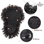 abordables Chignons-chignons Chignon A Clipser Cheveux Synthétiques Pièce de cheveux Extension des cheveux Afro bouclé Soirée du quotidien Usage quotidien Auburn Rouge Bordeaux Violet
