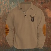 abordables Polo clásico para hombre-Hombre Camisa de Pana Camiseta de golf Trabajo Casual Diseño Manga Larga Básico Moderno Bloque de color Reno Retazos Botón Primavera &amp; Otoño Ajuste regular Negro Verde Ejército Azul Marino Marrón