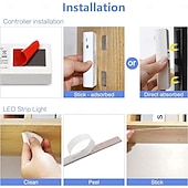 cheap USB Strip Lights-Motion Sensor LED Light Strip 1-2.5 Meters, Rechargeable Battery Box, Indoor Motion-Activated Light for Wardrobes, Stairs, Cabinets, Counters, and Beds (Batteries Not Included)