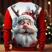 levne Santa Claus oblečení-Vánoce Pánské 3D tisk 3D 3D  komiks Mikiny Mikina Mikina Dlouhý rukáv Mikina Tričkový 3D Legrační 3D tisk Vánoce Dovolená Párty Výstřih ke krku 3D tisk 3D Zima Jaro &amp; podzim