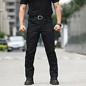 ieftine Pantaloni Cargo-Bărbați Pantaloni Cargo Pantaloni tactici Pantaloni Παντελόνι πεζοπορίας Nasturi Multi Buzunare Simplu Purtabil În aer liber Zilnic Camping și drumeții Modă Clasic Sötét khaki Negru
