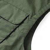 preiswerte Men&#039;s Vest-Herren Weste Angelweste Weste für Wanderer Täglich Verabredung Urlaub Modisch Brautkleider schlicht Frühling Sommer Gitter Tasche Polyester Atmungsaktiv Komfortabel Glatt Reisverschluss Ständer