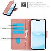 Недорогие Чехлы для iPhone-телефон Кейс для Назначение айфон 16 Айфон 15 Про Макс Плюс iPhone 14 13 12 11 Pro Max Plus Mini Кошелек для карт Полная защита тела с ремешком на запястье Откидная подножка