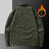 preiswerte Pufferjacken-Herren Wanderjacke Fleecejacke für Wanderer Draussen warm Fleece-Futter Windbreaker-Jacke Reisen Armeegrün Khaki Dunkelblau