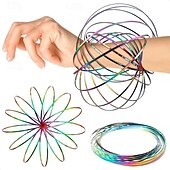 levne Gagy a praktické vtipné hračky-Hračka na ruku s mystickými flow rings - 3D kinetický jarní náramek s kouzelným prstenem, slinkovým designem a barevným vzhledem - perfektní dárek na Vánoce, halloween, den díkůvzdání a Velikonoce