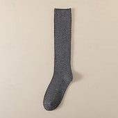 abordables calcetines caseros-Calcetines de pantorrilla de otoño e invierno ligeramente comprimidos, estilo de mujer, medias negras cálidas que combinan con todo, calcetines hasta la rodilla de otoño