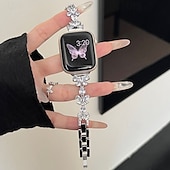 billiga Apple Watch-band-Solo loop Kompatibel med Apple Watch klockband 38mm 40mm 41mm 42mm 44mm 45mm 49mm Dam Bling Diamond Metalllås Legering Ersättningsurband för iwatch Ultra 2 Series 9 8 7 SE 6 5 4 3 2 1