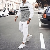 tanie podstawowe dresy-Męskie Bluza z Kapturem Dres Bluza Czarny Biały Królewski błękit Khaki Ciemnoszary Kaptur Pasek 2-częściowa Sport i turystyka Codzienny Święto Moda miejska Podstawowy Codzienny Wiosna i jesień Odzież