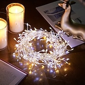 abordables Enchufe eléctrico-Cadena de luces LED con forma de petardo, 31 V CC, 9 m/6 m, 300/200 LED, IP65, resistente al agua, para exteriores, decoración de fiestas navideñas, iluminación colorida, 1 unidad