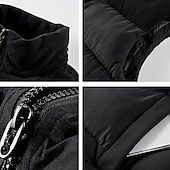 abordables Gilets-Homme Doudoune Sans Manche Gilet matelassé Gilet du quotidien Rendez-vous Vacances Mode Décontractées Automne hiver Patchwork Poche Polyester Chaud Confortable Plein Poche fermeture Éclair Mao