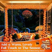 رخيصةأون يعمل بالطاقة الشمسية-سلسلة أضواء ثلاثية الأبعاد تعمل بالطاقة الشمسية على شكل أوراق القيقب اليقطينية بطول 6.5 متر و30 مصباح LED خارجي مقاوم للماء لحديقة الخريف وعيد الشكر وعيد الميلاد وحفلات الزفاف والعطلات وفناء المنزل