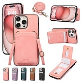 baratos Capas para iPhone-telefone Capinha Para iPhone 16 Pro Max Plus iPhone 15 Pro Max Plus iPhone 14 13 12 11 Pro Max Plus Mini SE Capa traseira Com Suporte Magnética com cordão Retro TPU Couro PU