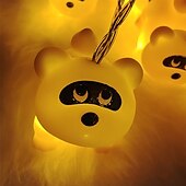 economico Striscie luci a batteria-graziose luci a forma di orso in vinile con suono a led, 1,5 m, 10 led, alimentate a batteria, per interni ed esterni, per natale, matrimonio, compleanno, festa, casa, cameretta dei bambini