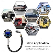 voordelige Opblaasbare pomp-auto motorfiets busje 0-200psi digitale lcd band bandenpomp drukmeter tester drukmeter digitale bandenspanningsmeter 200 psi met adapterkit compatibel met auto fiets motorfiets