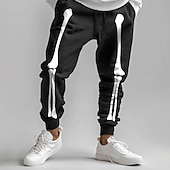 abordables jogging-Pantalons de survêtement à têtes de mort cool pour hommes joggers pantalons taille moyenne cordon de serrage taille élastique style sombre vêtements de soirée quotidienne poches impression 3D noir