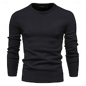cheap Men&#039;s Pullover Sweater-New Winter Thickness Pullover Men O-neck Solid Color Long Sleeve Warm Slim Sweaters Men Men&#039;s Sweater Pull Male Clothing