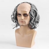 cheap Party Wigs-Funny Bald Wig Mediterranean Men&#039;s Wig Perfect Bald Head Cap for Costume Party Performance Halloween Dress-up Props