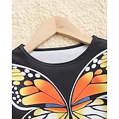tanie Sukienka motyl 3D-Dziewczyny &#039; 3D Graficzny Motyl Sukienka Długi rękaw Lato Wiosna Urlop Codzienny Święto Księżniczka Piękny Słodkie Dzieci 4-12 lat Codzienne sukienki Sukienka A line Do kolan Regularny