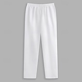 Недорогие Прямой ног-Муж. Штаны Бегун Брюки со складками Кулиска Эластичная талия Полотняное плетение Комфорт Дышащий Повседневные Праздники Спорт Мода Черный Белый