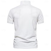 preiswerte Klassisches Poloshirt für Herren-Herren Polo Golfshirt Lässig Revers Kurze Ärmel Bequem Schmuck &amp; Bestickt Einfarbig Basic Sommer Weiß Polo