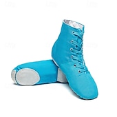 abordables Zapatos de jazz-Zapatos de baile de suela blanda para mujeres y niños, botines de lona con cordones, ligeros y flexibles para jazz, ballet y espectáculos.