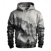 baratos Padrão 3D-Homens Gráfico Moletom Moletons Férias Diário Manga Longa Com Capuz Férias Esportes Para Noite Branco Estampado Inverno Primavera &amp; Outono Designer