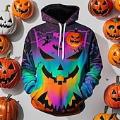 levne Mikiny s kapucí-Dýně Kapuce Pullover předvečer Všech svatých 3D Přední kapsa Grafika Pro Pro páry Pánské Dámské Dospělé předvečer Všech svatých Karneval Plesová maškaráda 3D tisk Párty Běžné / Denní